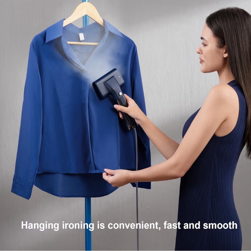 Navy Blue Handheld Garment Steamer - Picture 2 of 3